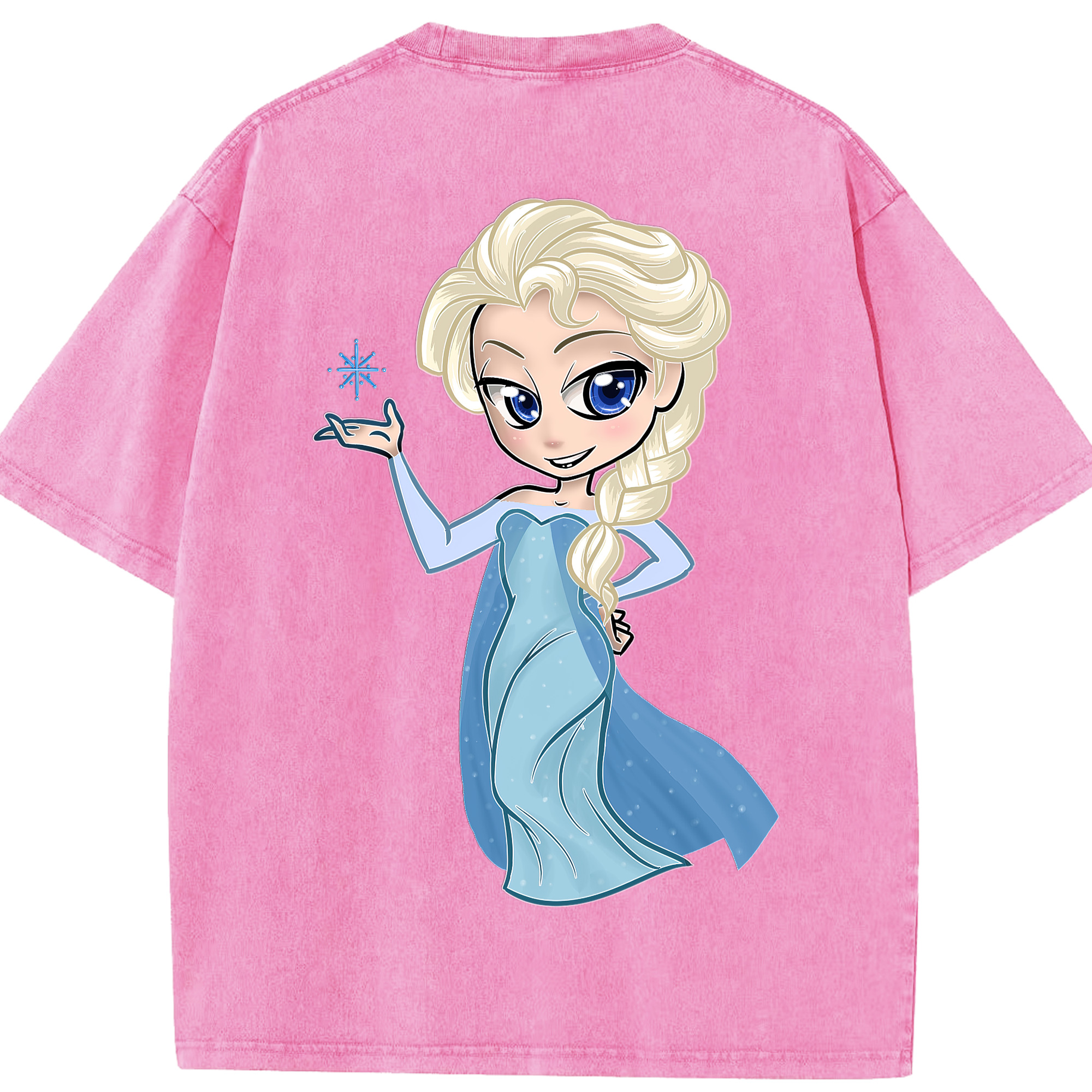（画像用） アナと雪の女王 アンナ エルサ Frozen Anna Elsa 綿100% ヴィンテージ風 半袖Tシャツ（背面プリント）